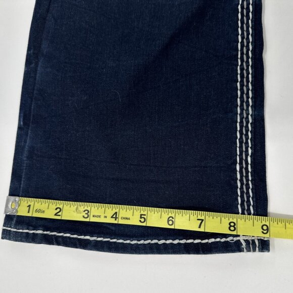 Rock Revival Jeans Womens 31 Jacklyn Boot Cut Pink Sequins Embroidered Denim Mid - Picture 16 of 16